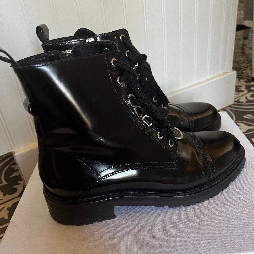 All Saints Lira Leather Lace Up Combat Boot